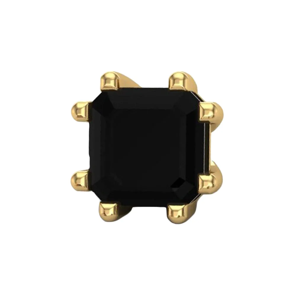 Asscher Threaded End in Gold