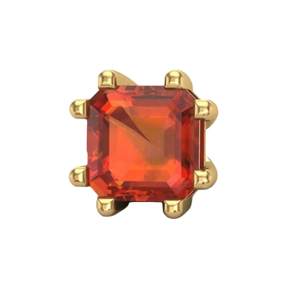 Asscher Threaded End in Gold