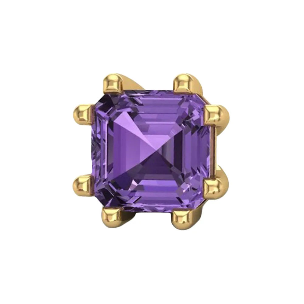Asscher Threaded End in Gold