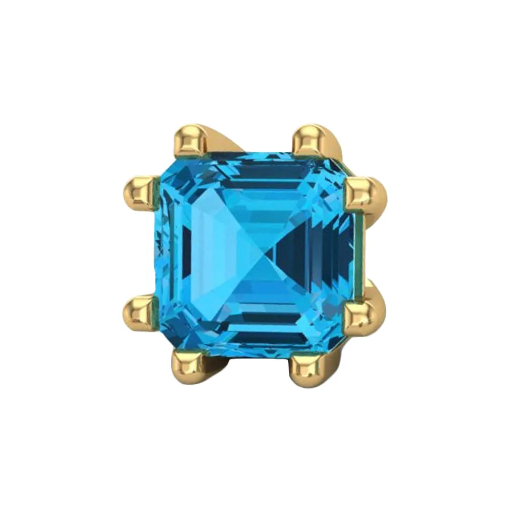 Asscher Threaded End in Gold