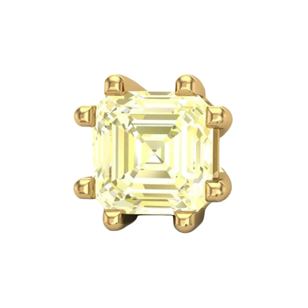 Asscher Threaded End in Gold